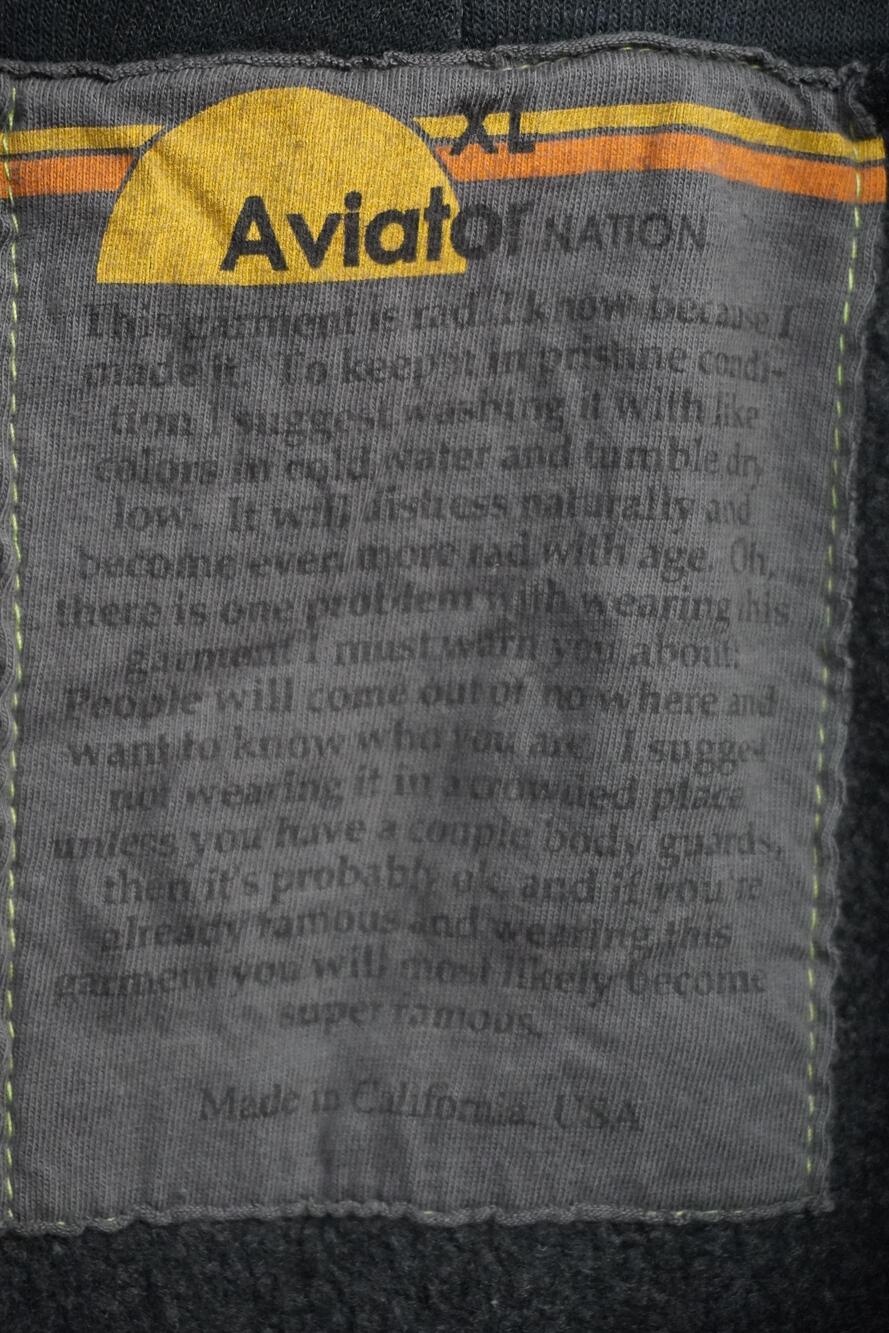Aviator Nation Hoodie Mens XL Blue Full Zip Stripe TPG Logo Fleece USA - Picture 6 of 15